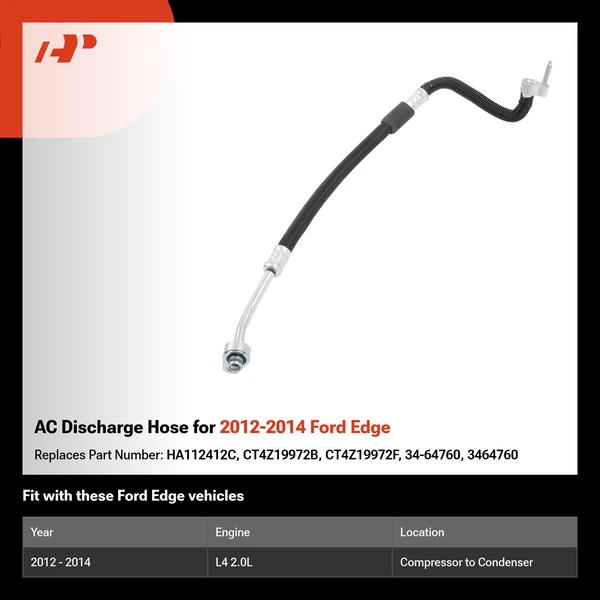 AC Discharge Hose for 2012-2014 Ford Edge