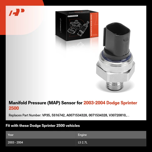 Manifold Pressure (MAP) Sensor for 2003-2004 Dodge Sprinter 2500