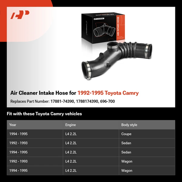Air Cleaner Intake Hose for 1992-1995 Toyota Camry