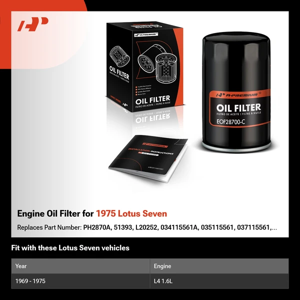 Engine Oil Filter for 1975 Lotus Seven