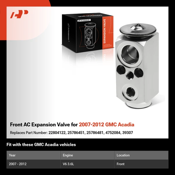 Front AC Expansion Valve for 2007-2012 GMC Acadia