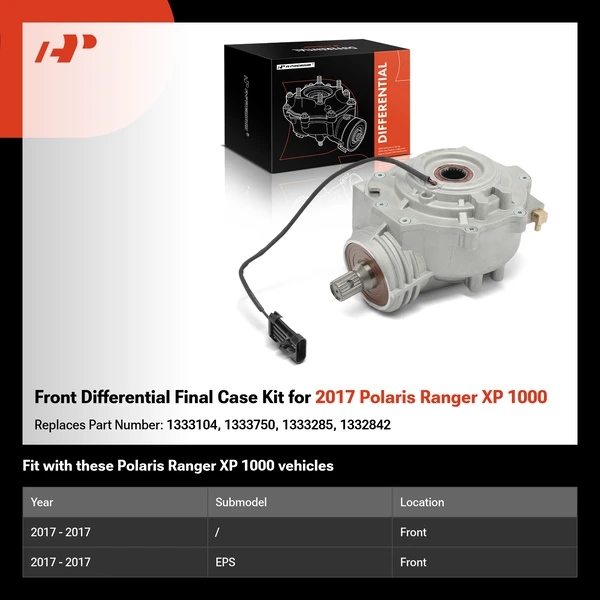 Front Differential Final Case Kit for 2017 Polaris Ranger XP 1000