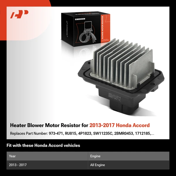 Heater Blower Motor Resistor for 2013-2017 Honda Accord
