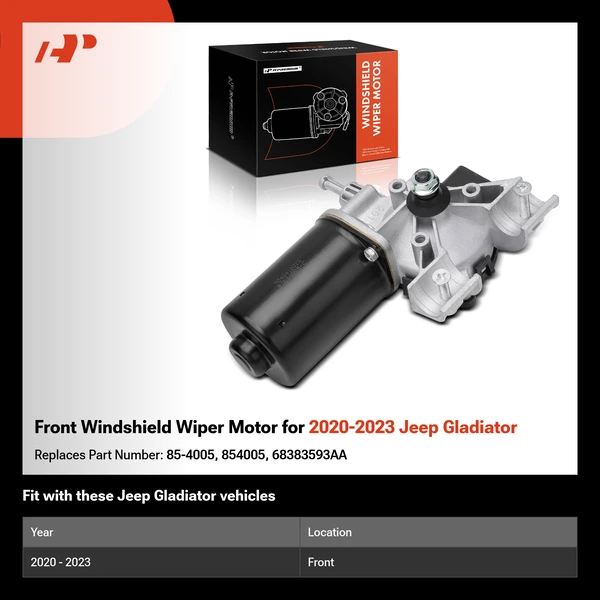 Front Windshield Wiper Motor for 2020-2023 Jeep Gladiator