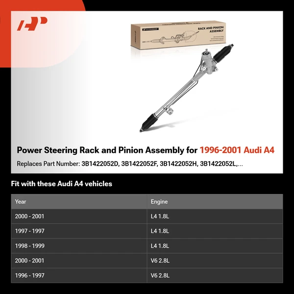 Power Steering Rack and Pinion Assembly for 1996-2001 Audi A4
