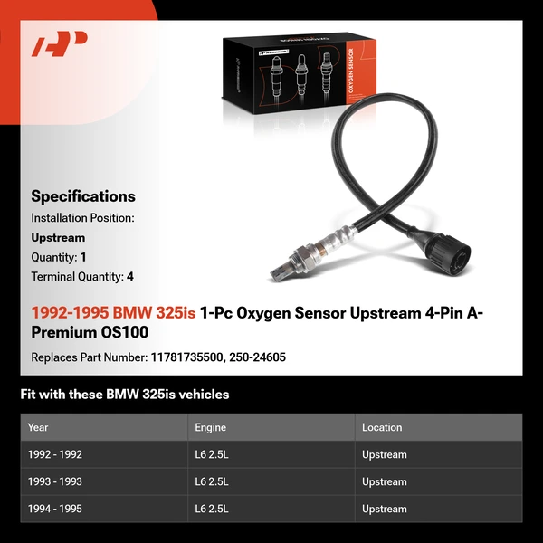 1992-1995 BMW 325is 1-Pc Oxygen Sensor Upstream 4-Pin A-Premium OS100