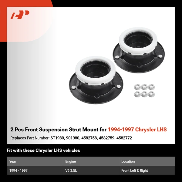 2 Pcs Front Suspension Strut Mount for 1994-1997 Chrysler LHS