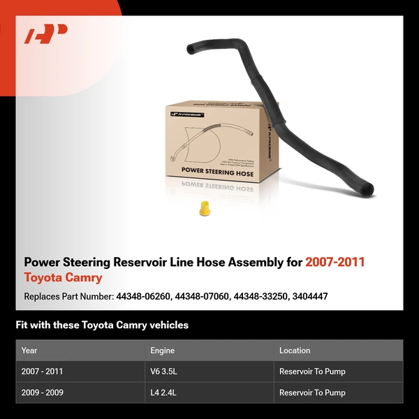 Power Steering Reservoir Line Hose Assembly for 2007-2011 Toyota Camry