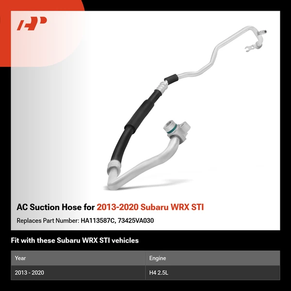 AC Suction Hose for 2013-2020 Subaru WRX STI