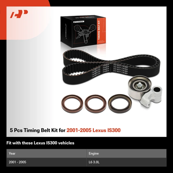 5 Pcs Timing Belt Kit for 2001-2005 Lexus IS300