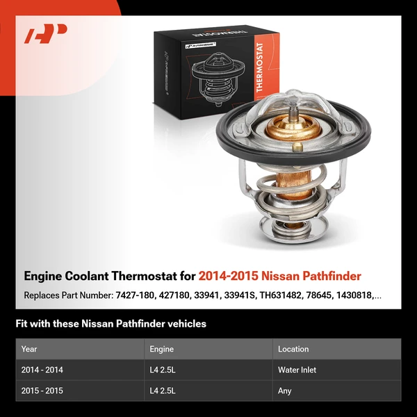 Engine Coolant Thermostat for 2014-2015 Nissan Pathfinder