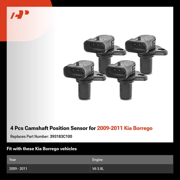 4 Pcs Camshaft Position Sensor for 2009-2011 Kia Borrego