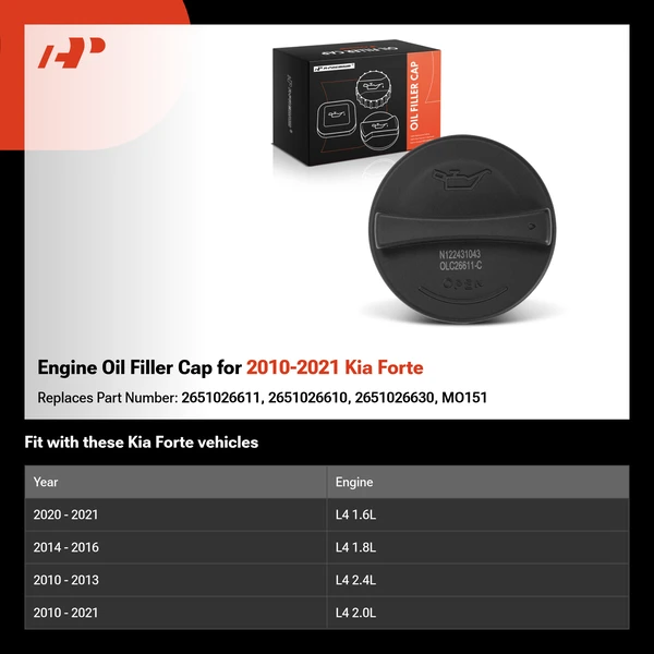 Engine Oil Filler Cap for 2010-2021 Kia Forte