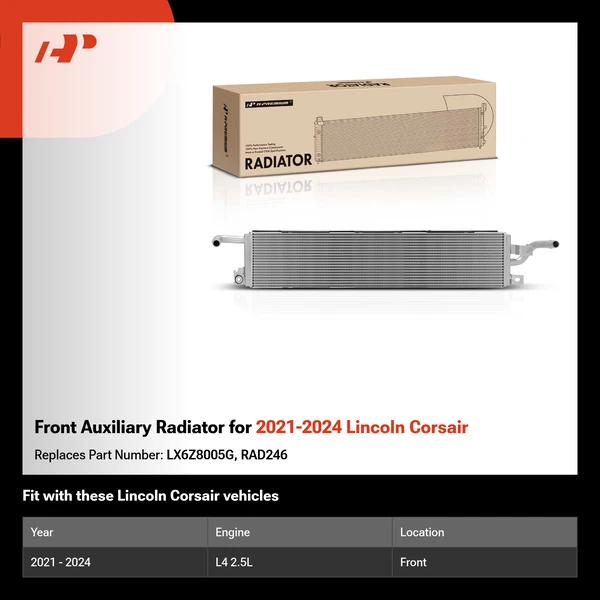 Front Auxiliary Radiator for 2021-2024 Lincoln Corsair