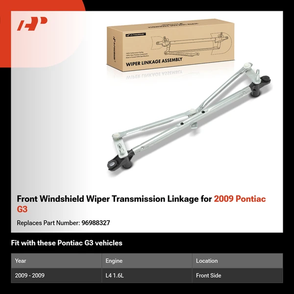 Front Windshield Wiper Transmission Linkage for 2009 Pontiac G3
