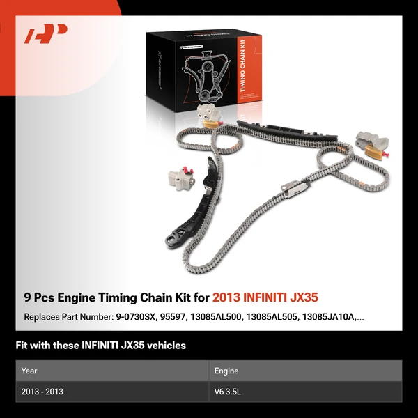 9 Pcs Engine Timing Chain Kit for 2013 INFINITI JX35