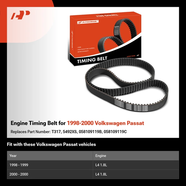 Engine Timing Belt for 1998-2000 Volkswagen Passat