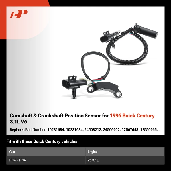 Camshaft & Crankshaft Position Sensor for 1996 Buick Century 3.1L V6