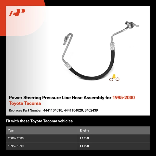 Power Steering Pressure Line Hose Assembly for 1995-2000 Toyota Tacoma