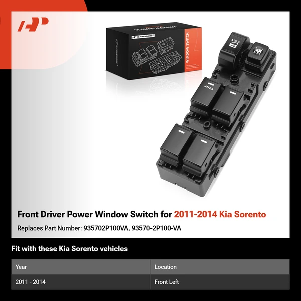 Front Driver Power Window Switch for 2011-2014 Kia Sorento