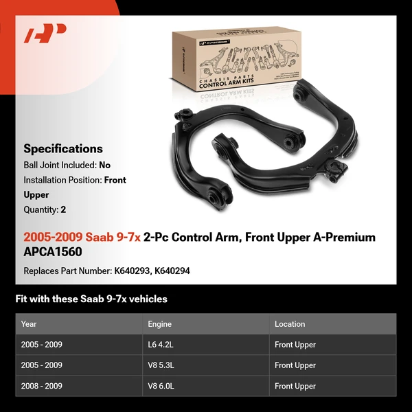 2005-2009 Saab 9-7x 2-Pc Control Arm, Front Upper A-Premium APCA1560