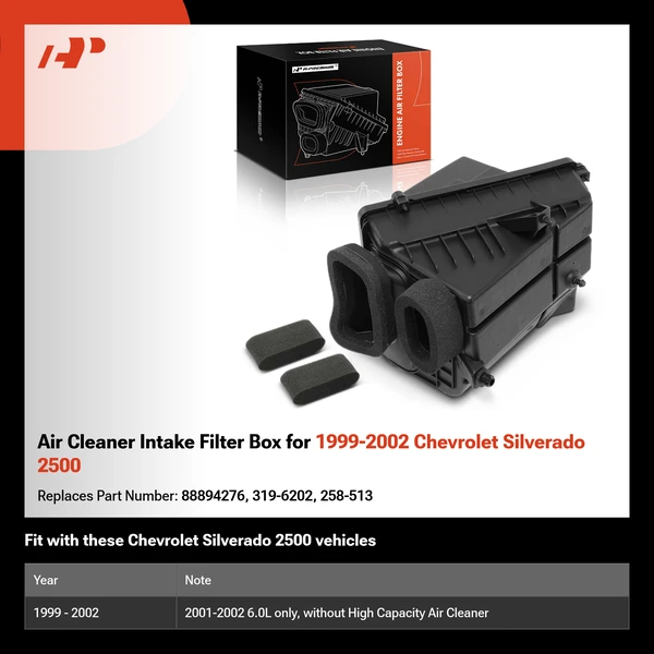 Air Cleaner Intake Filter Box for 1999-2002 Chevrolet Silverado 2500