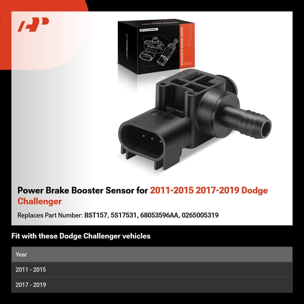 Power Brake Booster Sensor for 2011-2015 2017-2019 Dodge Challenger