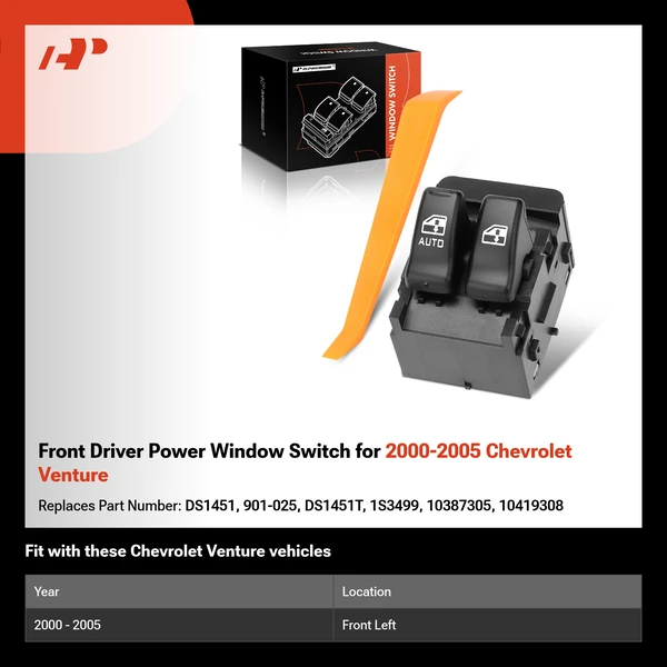 Front Driver Power Window Switch for 2000-2005 Chevrolet Venture
