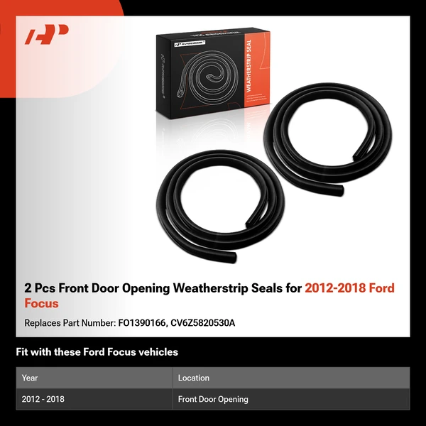 2 Pcs Front Door Opening Weatherstrip Seals for 2012-2018 Ford Focus
