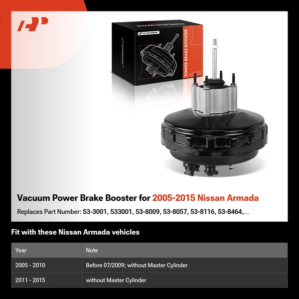 Vacuum Power Brake Booster for 2005-2015 Nissan Armada