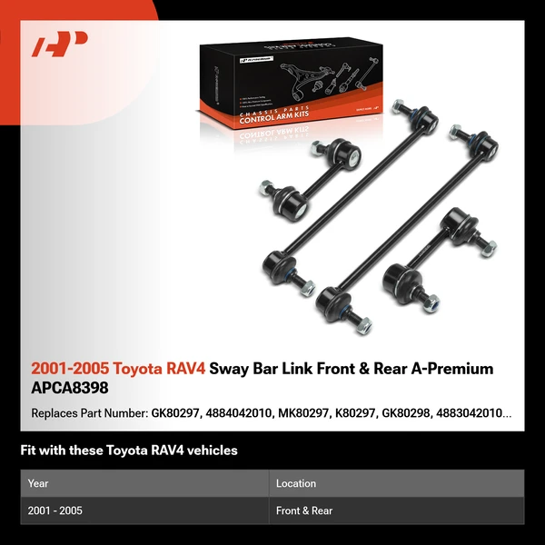 2001-2005 Toyota RAV4 Sway Bar Link Front & Rear A-Premium APCA8398