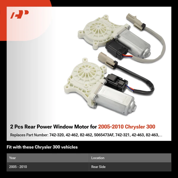 2 Pcs Rear Power Window Motor for 2005-2010 Chrysler 300