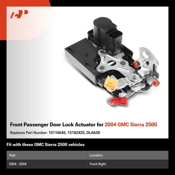 Front Passenger Door Lock Actuator for 2004 GMC Sierra 2500