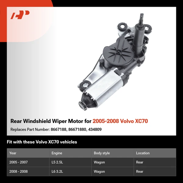 Rear Windshield Wiper Motor for 2005-2008 Volvo XC70