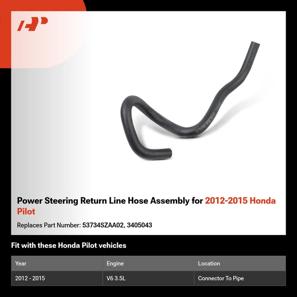 Power Steering Return Line Hose Assembly for 2012-2015 Honda Pilot