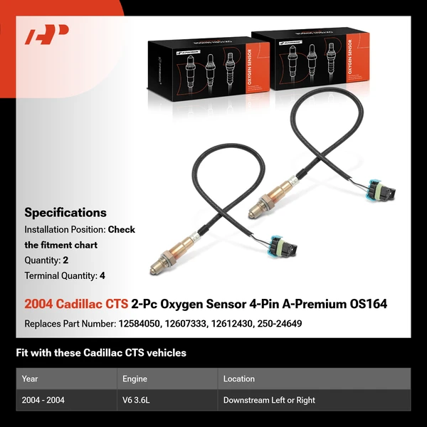 2004 Cadillac CTS 2-Pc Oxygen Sensor 4-Pin A-Premium OS164