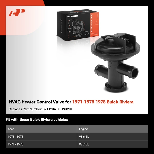 HVAC Heater Control Valve for 1971-1975 1978 Buick Riviera