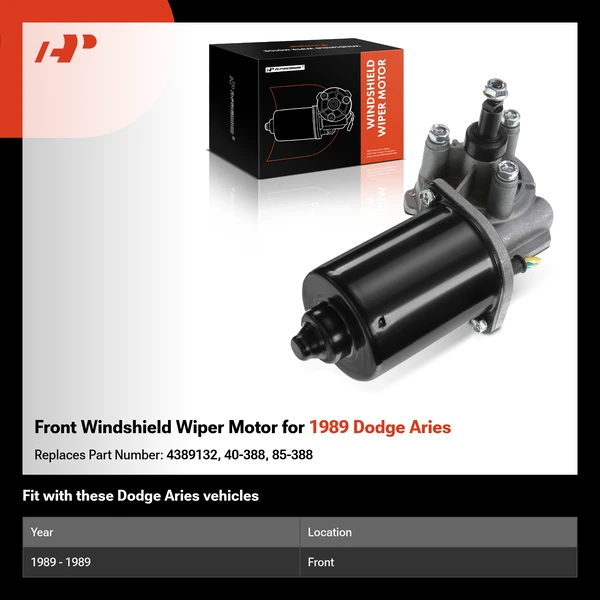 Front Windshield Wiper Motor for 1989 Dodge Aries