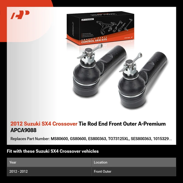 2012 Suzuki SX4 Crossover Tie Rod End Front Outer A-Premium APCA9088