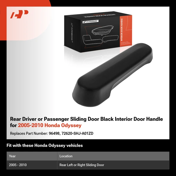 Rear Driver or Passenger Sliding Door Black Interior Door Handle for 2005-2010 Honda Odyssey