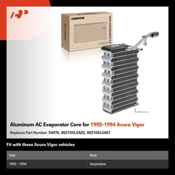 Aluminum AC Evaporator Core for 1992-1994 Acura Vigor