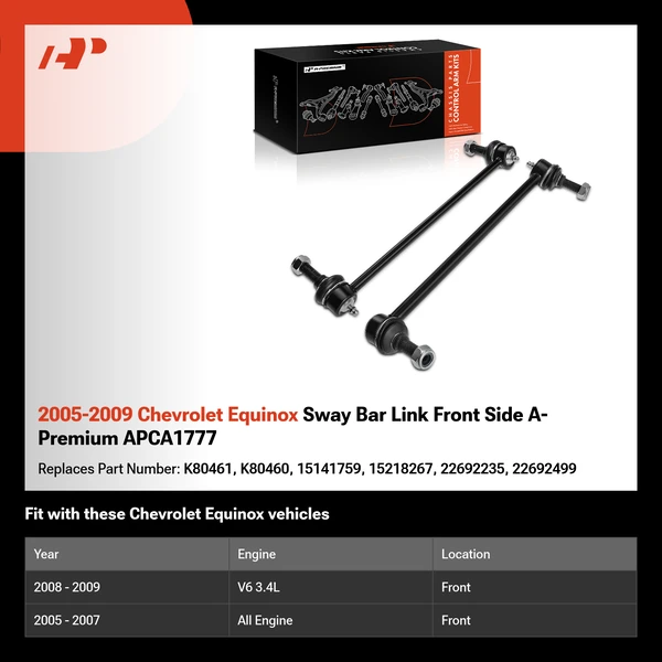 2005-2009 Chevrolet Equinox Sway Bar Link Front Side A-Premium APCA1777