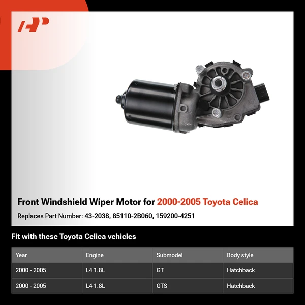 Front Windshield Wiper Motor for 2000-2005 Toyota Celica
