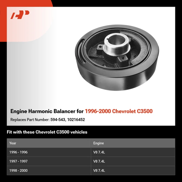 Engine Harmonic Balancer for 1996-2000 Chevrolet C3500