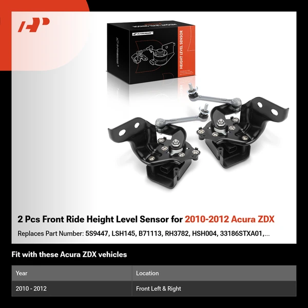 2 Pcs Front Ride Height Level Sensor for 2010-2012 Acura ZDX