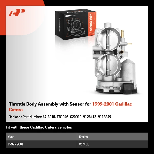 Throttle Body Assembly with Sensor for 1999-2001 Cadillac Catera