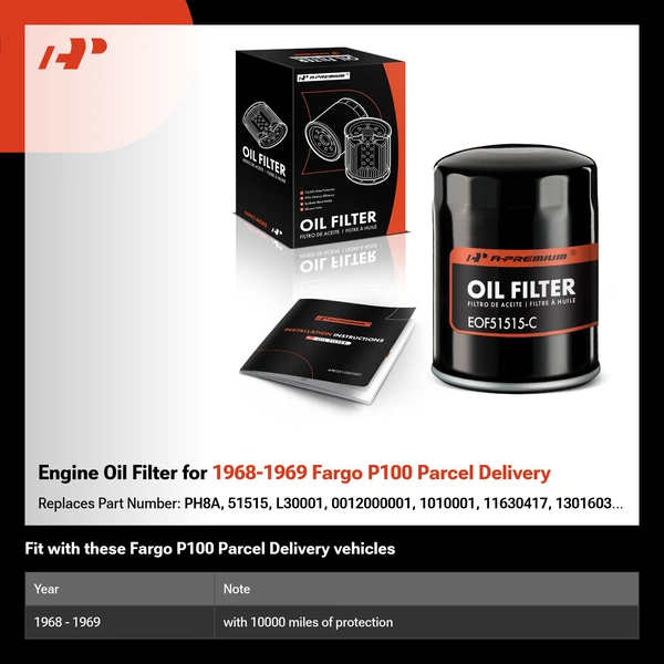 Engine Oil Filter for 1968-1969 Fargo P100 Parcel Delivery