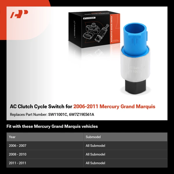 AC Clutch Cycle Switch for 2006-2011 Mercury Grand Marquis
