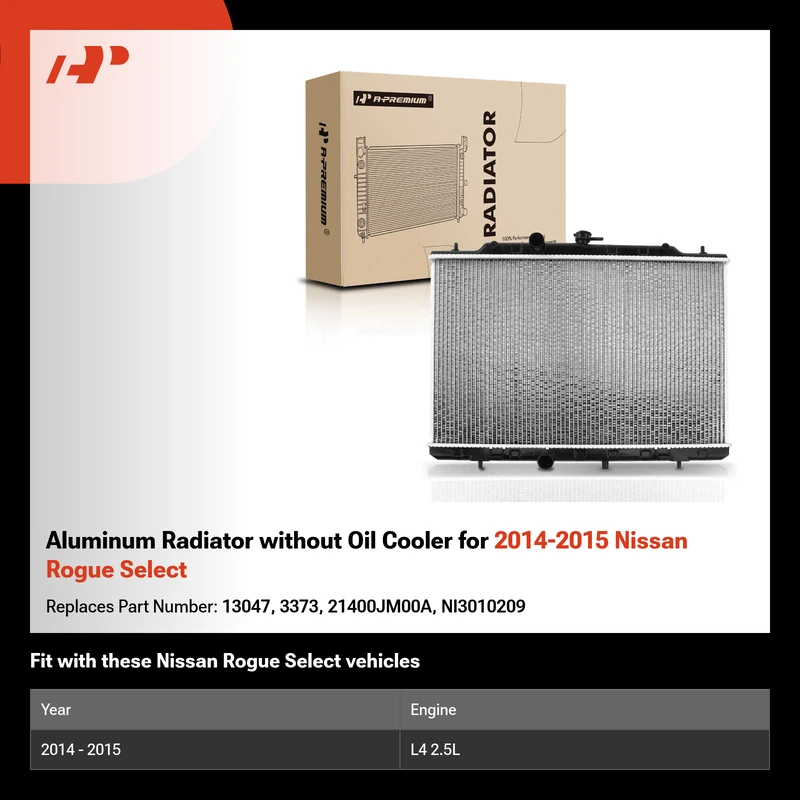 Aluminum Radiator without Oil Cooler for 2014-2015 Nissan Rogue Select