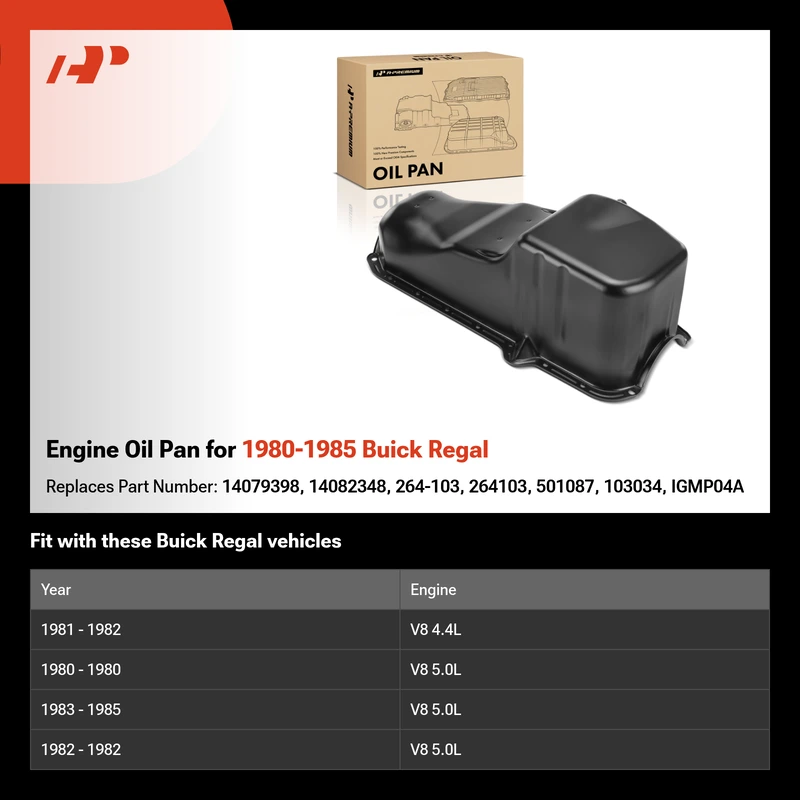 Engine Oil Pan for 1980-1985 Buick Regal